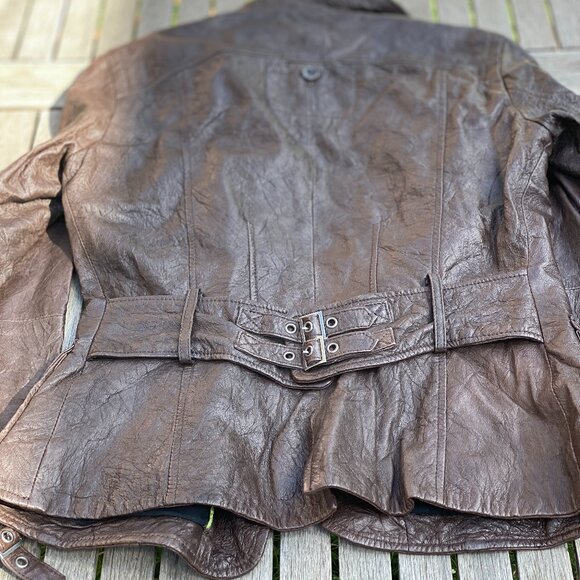Danier Brown Distressed Leather Jacket | Size Small - Picture 8 of 16